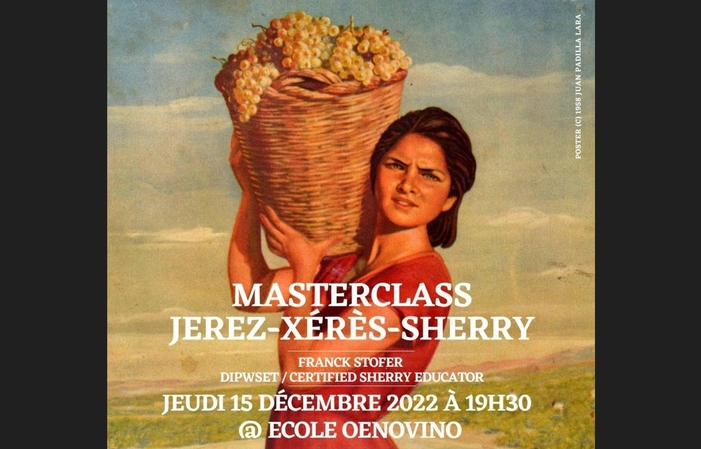 Masterclass sur les vins de Jerez-Xérès-Sherry à l'École Oenovino 75,00 €