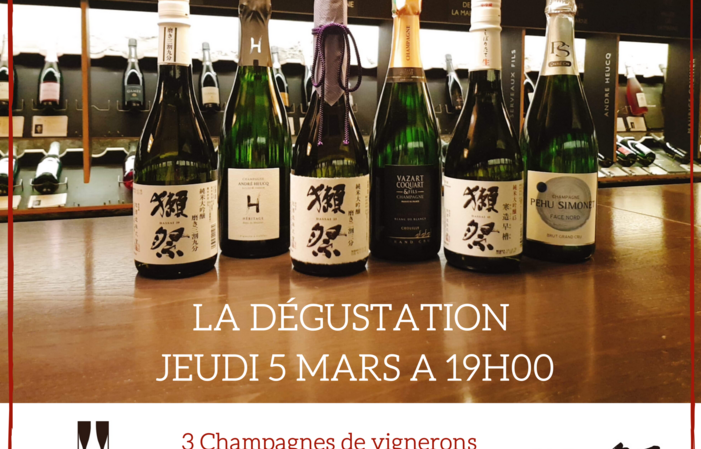 Dégustation champagne - saké / caviar/ foie gras/  35,00 €